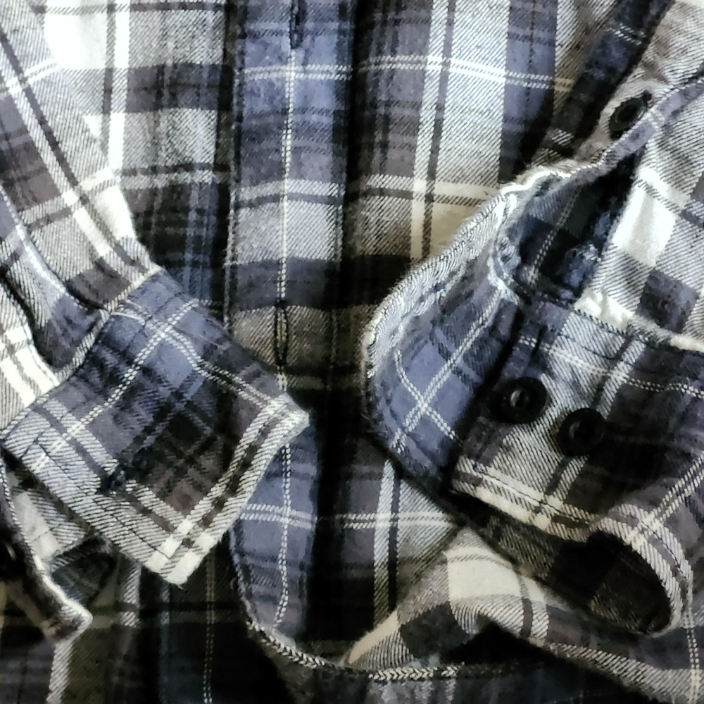 Womens/Men's Harley Davidson Blue Plaid Shirt - Picture 8 of 10
